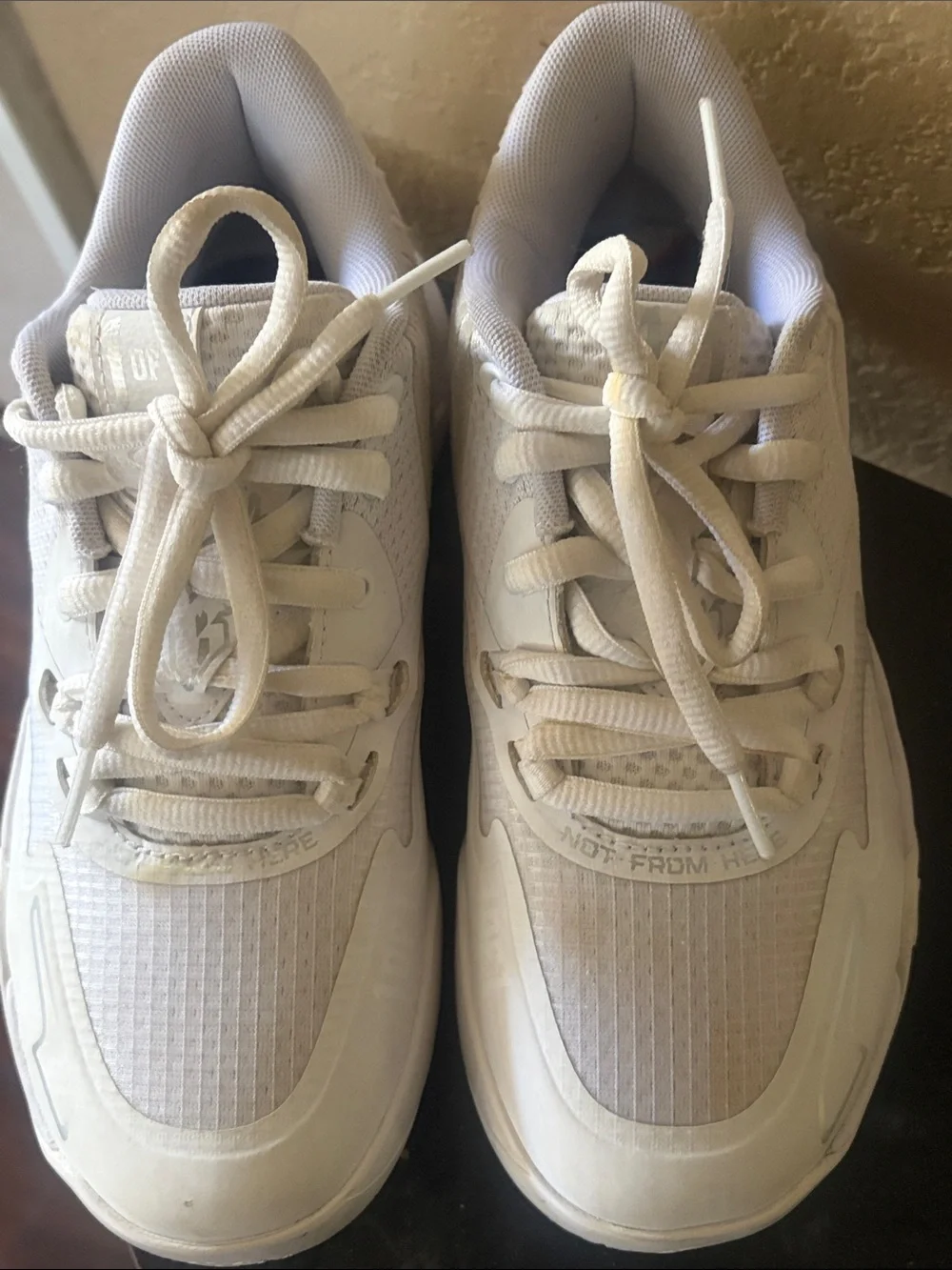 Puma Melo Kids White Lace-Up Basketball Shoes